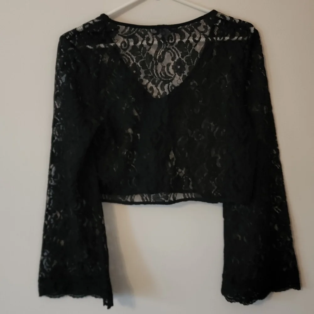 Black Breathable Lace Cardigan - Picture 2 of 3